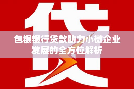 三江包银银行贷款助力小微企业发展的全方位解析