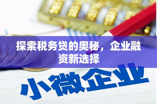 三江探索税务贷的奥秘，企业融资新选择