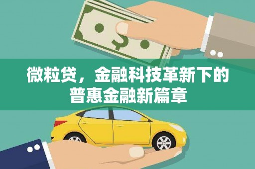 三江微粒贷，金融科技革新下的普惠金融新篇章