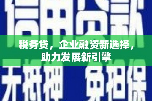 三江税务贷，企业融资新选择，助力发展新引擎