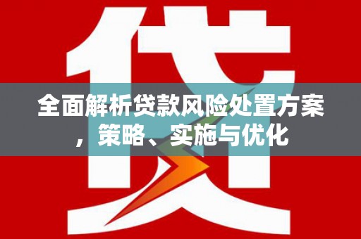 三江全面解析贷款风险处置方案，策略、实施与优化