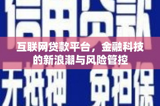 三江互联网贷款平台，金融科技的新浪潮与风险管控